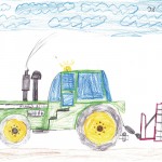 Traktor John Deere s klincovou bránou